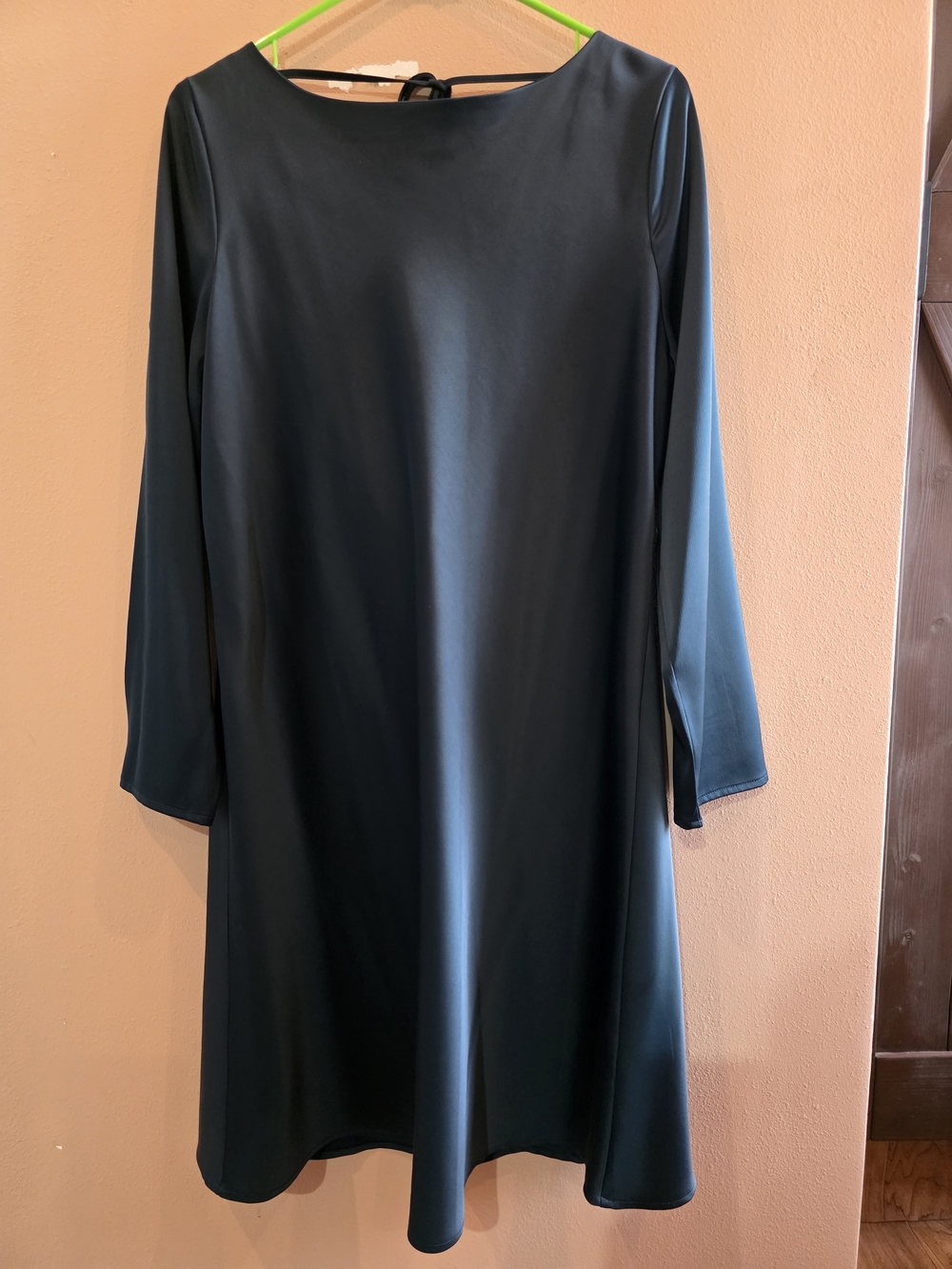 Banana Republic Dark Teal Long-Sleeve A-Line Dress Size L